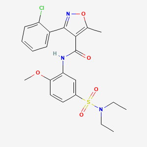 molecular formula C22H24ClN3O5S B11169800 3-(2-chlorophenyl)-N-[5-(diethylsulfamoyl)-2-methoxyphenyl]-5-methyl-1,2-oxazole-4-carboxamide 