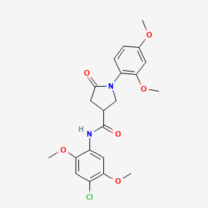 molecular formula C21H23ClN2O6 B11169806 N-(4-chloro-2,5-dimethoxyphenyl)-1-(2,4-dimethoxyphenyl)-5-oxopyrrolidine-3-carboxamide 