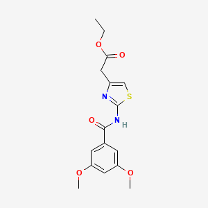 molecular formula C16H18N2O5S B11169813 [2-(3,5-Dimethoxy-benzoylamino)-thiazol-4-yl]-acetic acid ethyl ester 