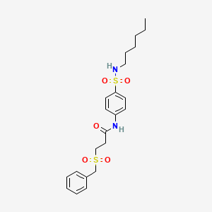 3-(benzylsulfonyl)-N-[4-(hexylsulfamoyl)phenyl]propanamide