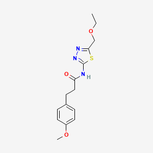 molecular formula C15H19N3O3S B11169881 N-[5-(ethoxymethyl)-1,3,4-thiadiazol-2-yl]-3-(4-methoxyphenyl)propanamide 