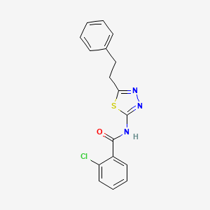 2-chloro-N-[5-(2-phenylethyl)-1,3,4-thiadiazol-2-yl]benzamide