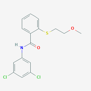 molecular formula C16H15Cl2NO2S B11169948 N-(3,5-dichlorophenyl)-2-[(2-methoxyethyl)sulfanyl]benzamide 