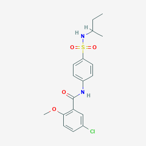 molecular formula C18H21ClN2O4S B11169980 N-[4-(butan-2-ylsulfamoyl)phenyl]-5-chloro-2-methoxybenzamide 