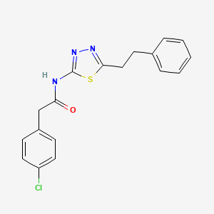 2-(4-chlorophenyl)-N-[5-(2-phenylethyl)-1,3,4-thiadiazol-2-yl]acetamide