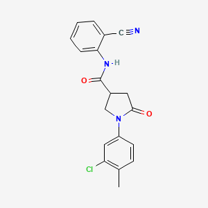 1-(3-chloro-4-methylphenyl)-N-(2-cyanophenyl)-5-oxopyrrolidine-3-carboxamide