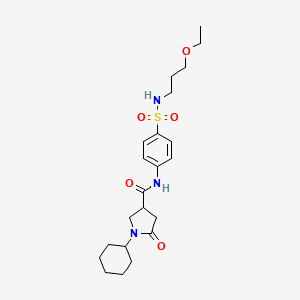 1-cyclohexyl-N-{4-[(3-ethoxypropyl)sulfamoyl]phenyl}-5-oxopyrrolidine-3-carboxamide