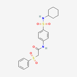 N-[4-(cyclohexylsulfamoyl)phenyl]-2-(phenylsulfonyl)acetamide