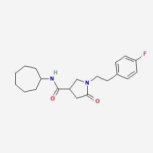 N-cycloheptyl-1-[2-(4-fluorophenyl)ethyl]-5-oxopyrrolidine-3-carboxamide