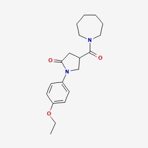 molecular formula C19H26N2O3 B11170077 4-(Azepane-1-carbonyl)-1-(4-ethoxyphenyl)pyrrolidin-2-one 