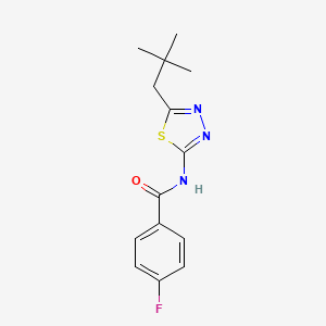 N-[5-(2,2-dimethylpropyl)-1,3,4-thiadiazol-2-yl]-4-fluorobenzamide