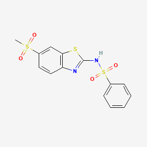 N-[6-(methylsulfonyl)-1,3-benzothiazol-2-yl]benzenesulfonamide