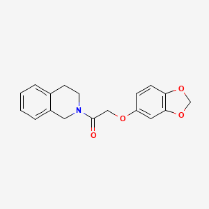 molecular formula C18H17NO4 B11170140 2-(1,3-benzodioxol-5-yloxy)-1-(3,4-dihydroisoquinolin-2(1H)-yl)ethanone 