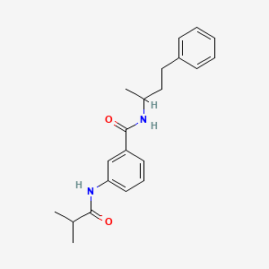 3-[(2-methylpropanoyl)amino]-N-(4-phenylbutan-2-yl)benzamide