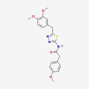 molecular formula C20H21N3O4S B11170160 N-[5-(3,4-dimethoxybenzyl)-1,3,4-thiadiazol-2-yl]-2-(4-methoxyphenyl)acetamide 