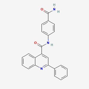 molecular formula C23H17N3O2 B11170165 N-(4-carbamoylphenyl)-2-phenylquinoline-4-carboxamide 