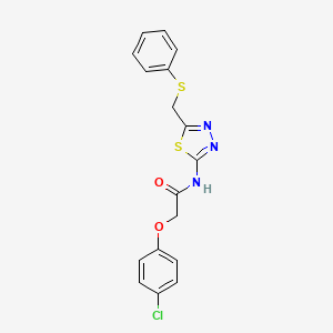 2-(4-chlorophenoxy)-N-{5-[(phenylsulfanyl)methyl]-1,3,4-thiadiazol-2-yl}acetamide