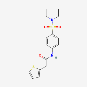 N-[4-(diethylsulfamoyl)phenyl]-2-(thiophen-2-yl)acetamide