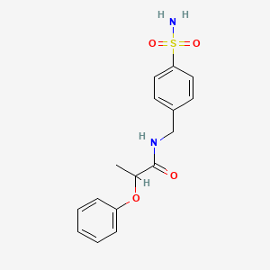 2-phenoxy-N-[(4-sulfamoylphenyl)methyl]propanamide