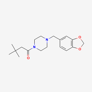 1-[4-(1,3-Benzodioxol-5-ylmethyl)piperazin-1-yl]-3,3-dimethylbutan-1-one