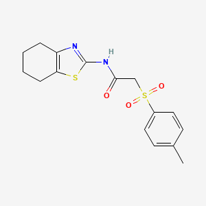 molecular formula C16H18N2O3S2 B11170328 2-[(4-methylphenyl)sulfonyl]-N-(4,5,6,7-tetrahydro-1,3-benzothiazol-2-yl)acetamide 