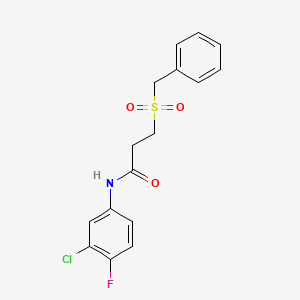 3-(benzylsulfonyl)-N-(3-chloro-4-fluorophenyl)propanamide