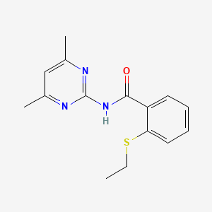 molecular formula C15H17N3OS B11170384 N-(4,6-dimethylpyrimidin-2-yl)-2-(ethylsulfanyl)benzamide 