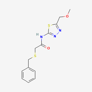 molecular formula C13H15N3O2S2 B11170418 2-(benzylsulfanyl)-N-[5-(methoxymethyl)-1,3,4-thiadiazol-2-yl]acetamide 