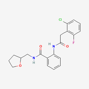 molecular formula C20H20ClFN2O3 B11170422 2-{[(2-chloro-6-fluorophenyl)acetyl]amino}-N-(tetrahydrofuran-2-ylmethyl)benzamide 