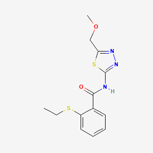 2-(ethylsulfanyl)-N-[5-(methoxymethyl)-1,3,4-thiadiazol-2-yl]benzamide