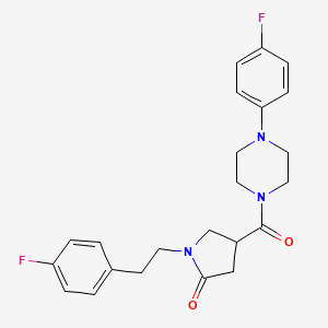 molecular formula C23H25F2N3O2 B11170444 1-[2-(4-Fluorophenyl)ethyl]-4-{[4-(4-fluorophenyl)piperazin-1-yl]carbonyl}pyrrolidin-2-one 