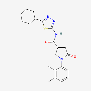 N-(5-cyclohexyl-1,3,4-thiadiazol-2-yl)-1-(2,3-dimethylphenyl)-5-oxopyrrolidine-3-carboxamide