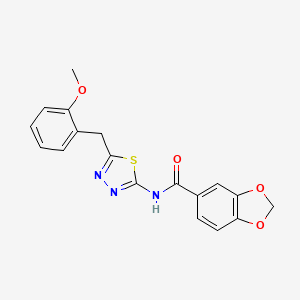 N-[5-(2-methoxybenzyl)-1,3,4-thiadiazol-2-yl]-1,3-benzodioxole-5-carboxamide