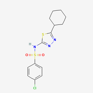 4-chloro-N-(5-cyclohexyl-1,3,4-thiadiazol-2-yl)benzenesulfonamide