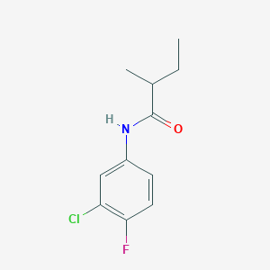 molecular formula C11H13ClFNO B11170515 N-(3-chloro-4-fluorophenyl)-2-methylbutanamide 