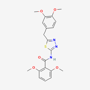 molecular formula C20H21N3O5S B11170544 N-[5-(3,4-dimethoxybenzyl)-1,3,4-thiadiazol-2-yl]-2,6-dimethoxybenzamide 