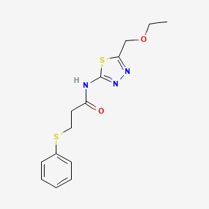 N-[5-(ethoxymethyl)-1,3,4-thiadiazol-2-yl]-3-(phenylsulfanyl)propanamide