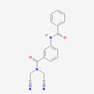 molecular formula C18H14N4O2 B11170628 3-benzamido-N,N-bis(cyanomethyl)benzamide 