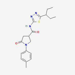 1-(4-methylphenyl)-5-oxo-N-[5-(pentan-3-yl)-1,3,4-thiadiazol-2-yl]pyrrolidine-3-carboxamide