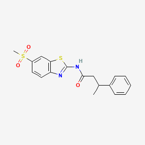 molecular formula C18H18N2O3S2 B11170685 N-[6-(methylsulfonyl)-1,3-benzothiazol-2-yl]-3-phenylbutanamide 