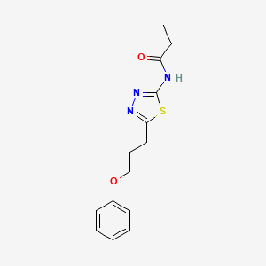 molecular formula C14H17N3O2S B11170700 N-[5-(3-phenoxypropyl)-1,3,4-thiadiazol-2-yl]propanamide 