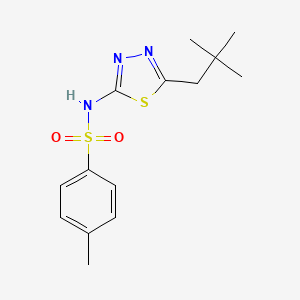 molecular formula C14H19N3O2S2 B11170701 N-[5-(2,2-dimethylpropyl)-1,3,4-thiadiazol-2-yl]-4-methylbenzenesulfonamide 