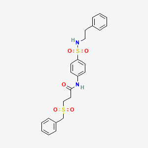 3-(benzylsulfonyl)-N-{4-[(2-phenylethyl)sulfamoyl]phenyl}propanamide