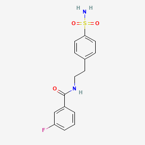 3-fluoro-N-[2-(4-sulfamoylphenyl)ethyl]benzamide