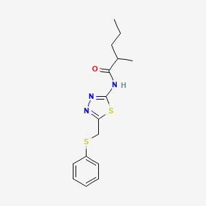 molecular formula C15H19N3OS2 B11170739 2-methyl-N-{5-[(phenylsulfanyl)methyl]-1,3,4-thiadiazol-2-yl}pentanamide 