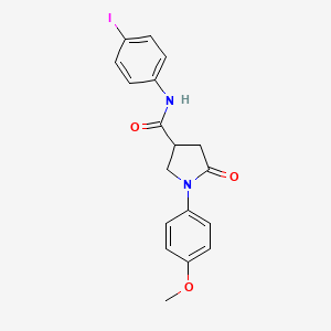 molecular formula C18H17IN2O3 B11170742 N-(4-iodophenyl)-1-(4-methoxyphenyl)-5-oxopyrrolidine-3-carboxamide 