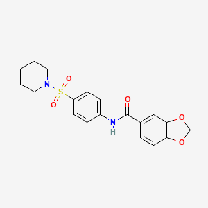 N-[4-(piperidin-1-ylsulfonyl)phenyl]-1,3-benzodioxole-5-carboxamide