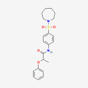 molecular formula C21H26N2O4S B11170770 N-[4-(azepan-1-ylsulfonyl)phenyl]-2-phenoxypropanamide 