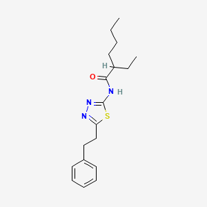 2-ethyl-N-[5-(2-phenylethyl)-1,3,4-thiadiazol-2-yl]hexanamide