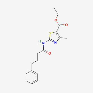 molecular formula C17H20N2O3S B11170826 Ethyl 4-methyl-2-[(4-phenylbutanoyl)amino]-1,3-thiazole-5-carboxylate 